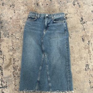 Rails highland Blue Denim Midi Skirt